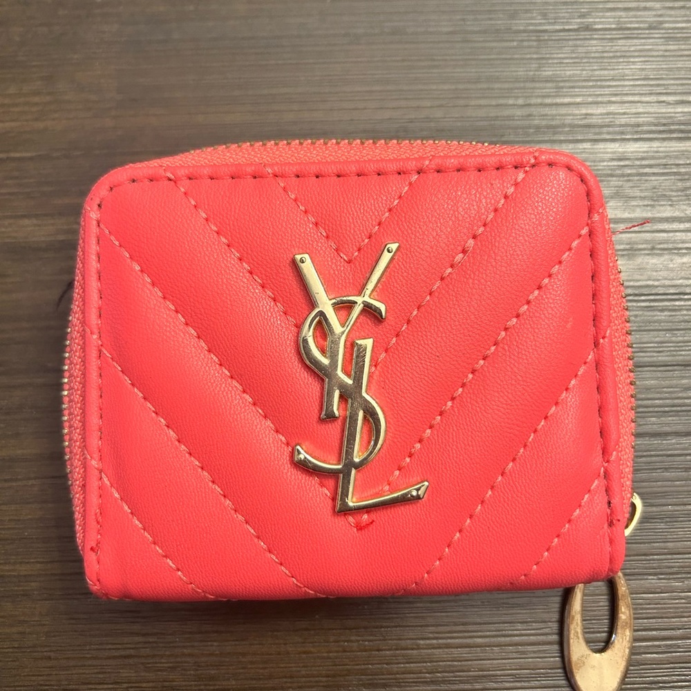 Yves Saint Laurent Pink Quilted Leather Wallet